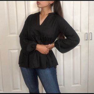 Black long sleeve blouse